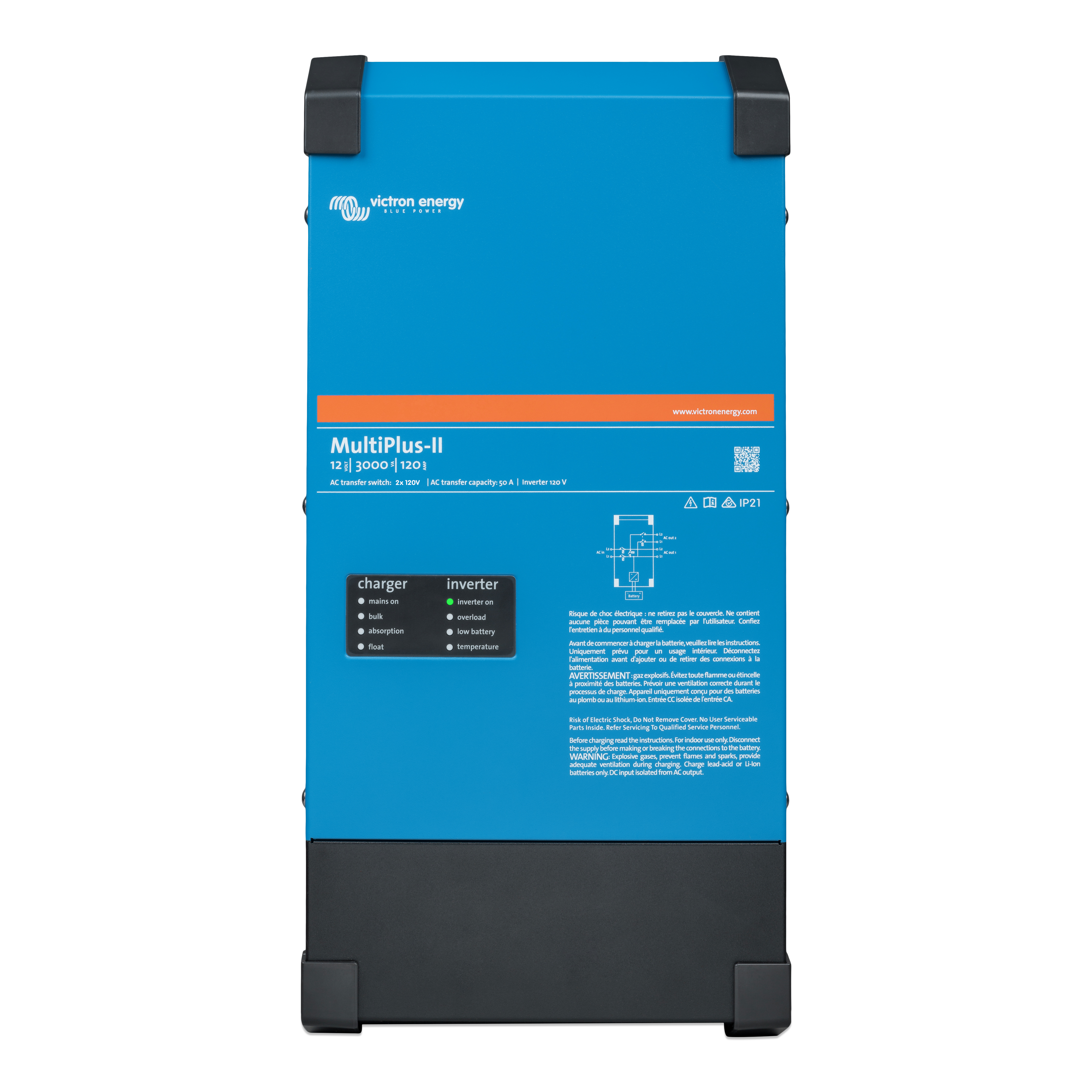 Victron MultiPlus-II 12/3000/120-50 2x120V Inverter/Charger (UL 458)